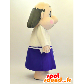 Japanese man mascot in blue and white outfit - MASFR28466 - Yuru-Chara Japanese mascots