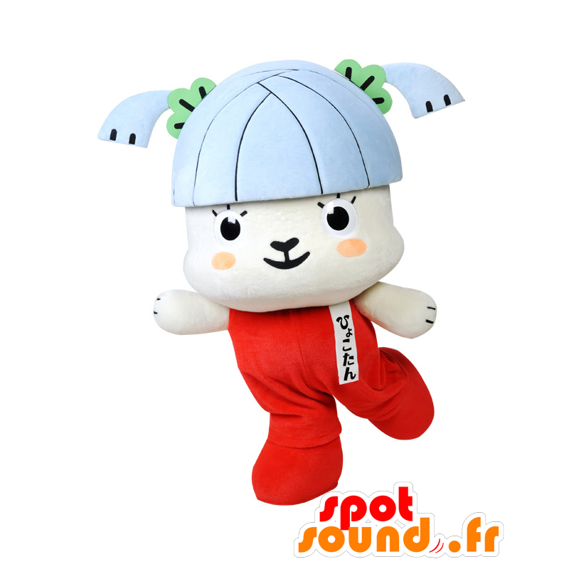 Hyokotan mascot, white dog with colored hair - MASFR26480 - Yuru-Chara Japanese mascots