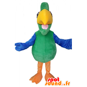 Verde pappagallo mascotte, giallo e arancione - MASFR028500 - Mascotte di pappagalli