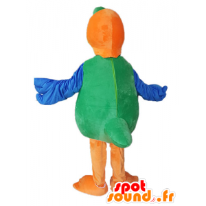 Green parrot mascot, yellow and orange - MASFR028500 - Mascots of parrots