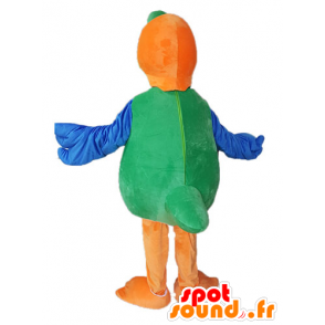 Green parrot mascot, yellow and orange - MASFR028500 - Mascots of parrots