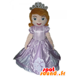 Rothaarige Prinzessin im rosafarbenen Kleid Maskottchen - MASFR028511 - Menschliche Maskottchen