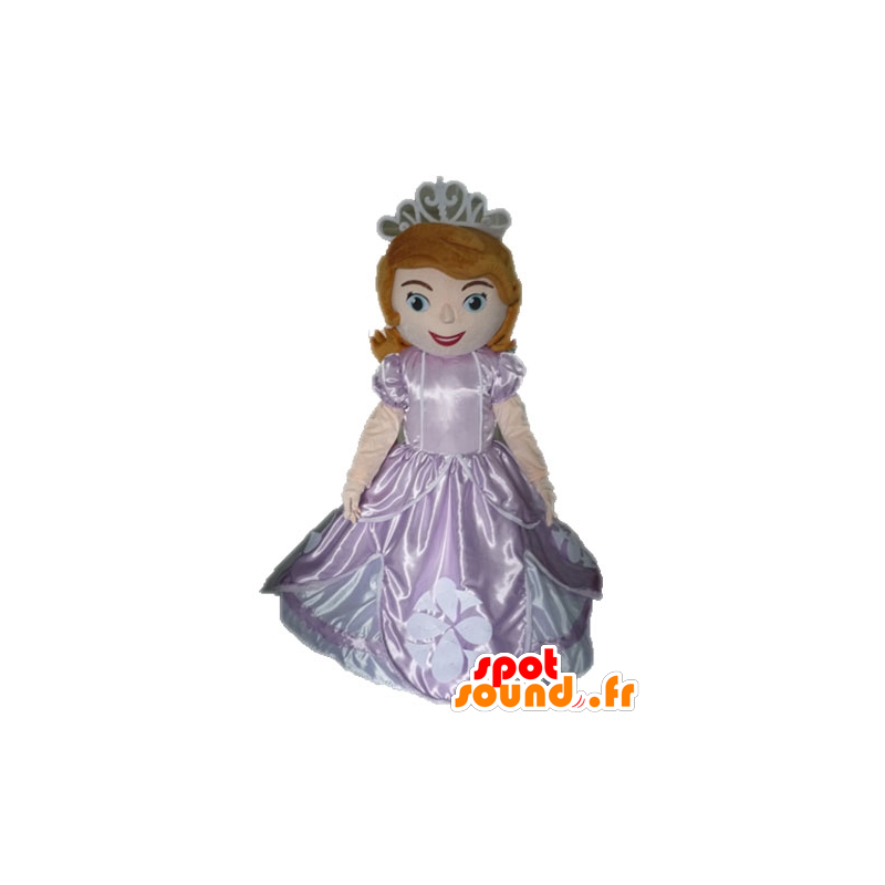 Rothaarige Prinzessin im rosafarbenen Kleid Maskottchen - MASFR028511 - Menschliche Maskottchen