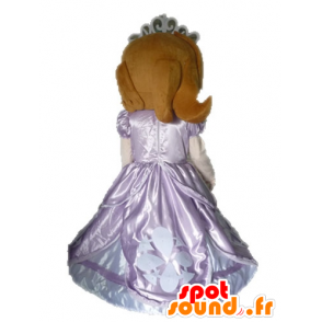 Rødhåret prinsessemaskot i lyserød kjole - Spotsound maskot
