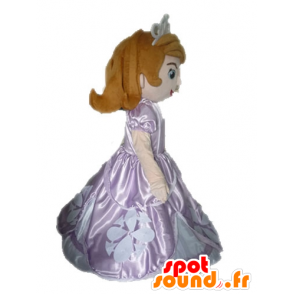 Rothaarige Prinzessin im rosafarbenen Kleid Maskottchen - MASFR028511 - Menschliche Maskottchen