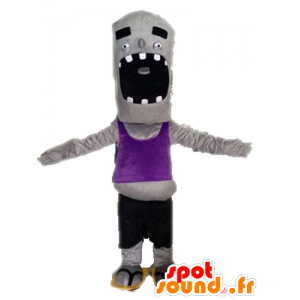 Grå zombie maskot, sjov og kæmpe - Spotsound maskot kostume