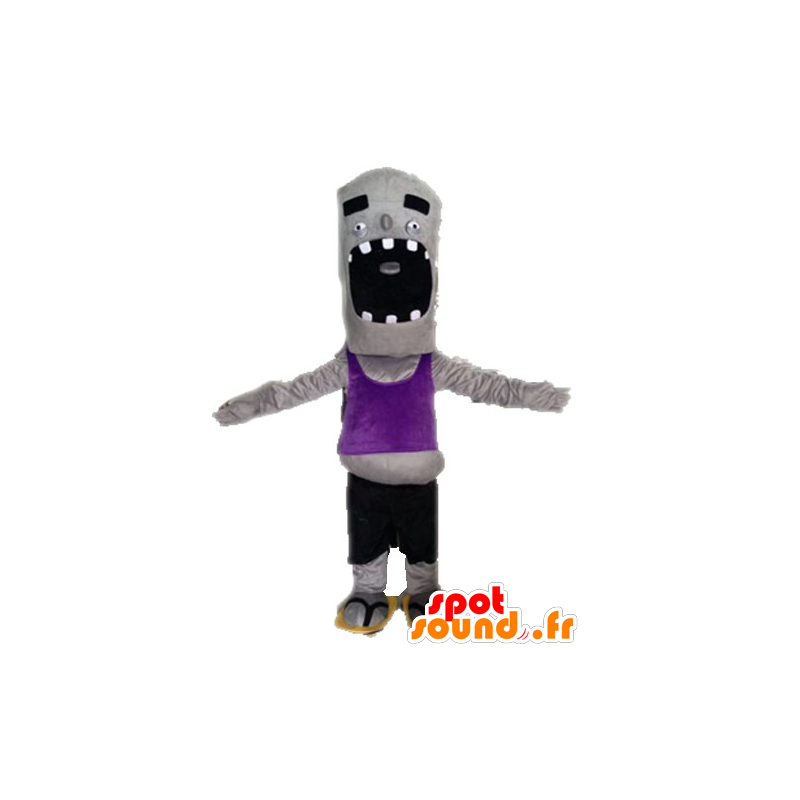 Mascotte de zombie gris, amusant et géant - MASFR028524 - Mascottes de monstres