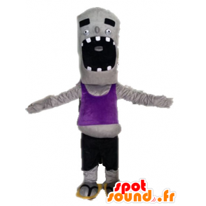 Gray zombie mascot, fun and giant - MASFR028524 - Monsters mascots