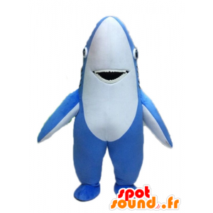 Mascot blå og hvit hai, gigantiske - MASFR028528 - Maskoter Shark