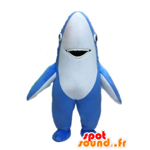 Mascot in blue and white shark, giant - MASFR028528 - Mascots shark