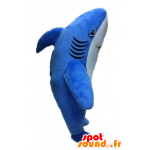 Mascotte de requin bleu et blanc, géant - MASFR028528 - Mascottes Requin