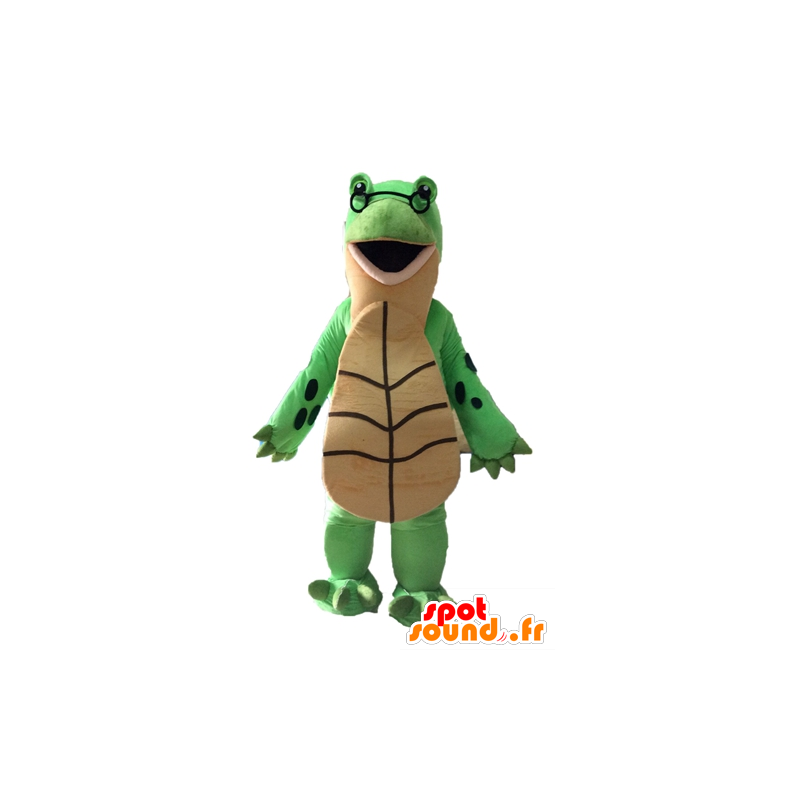 Mascote da tartaruga verde e bege gigante - MASFR028529 - Mascotes tartaruga