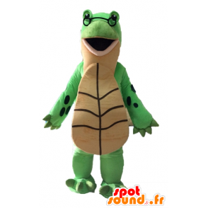 Mascotte de tortue verte et beige géante - MASFR028529 - Mascottes Tortue