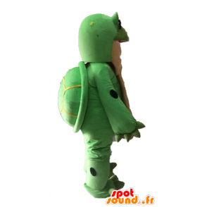 Mascote da tartaruga verde e bege gigante - MASFR028529 - Mascotes tartaruga