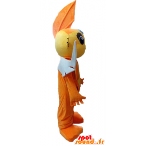 Yellow flying fish mascot and orange - MASFR028530 - Mascots fish