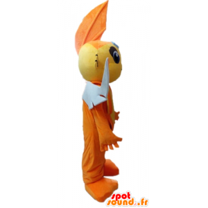 Gul og orange flyvende fisk maskot - Spotsound maskot kostume