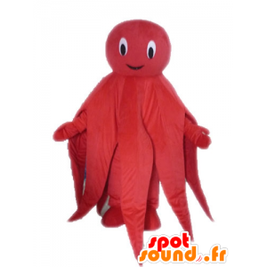 Bläckfiskmaskot, röd bläckfisk, jätte - Spotsound maskot