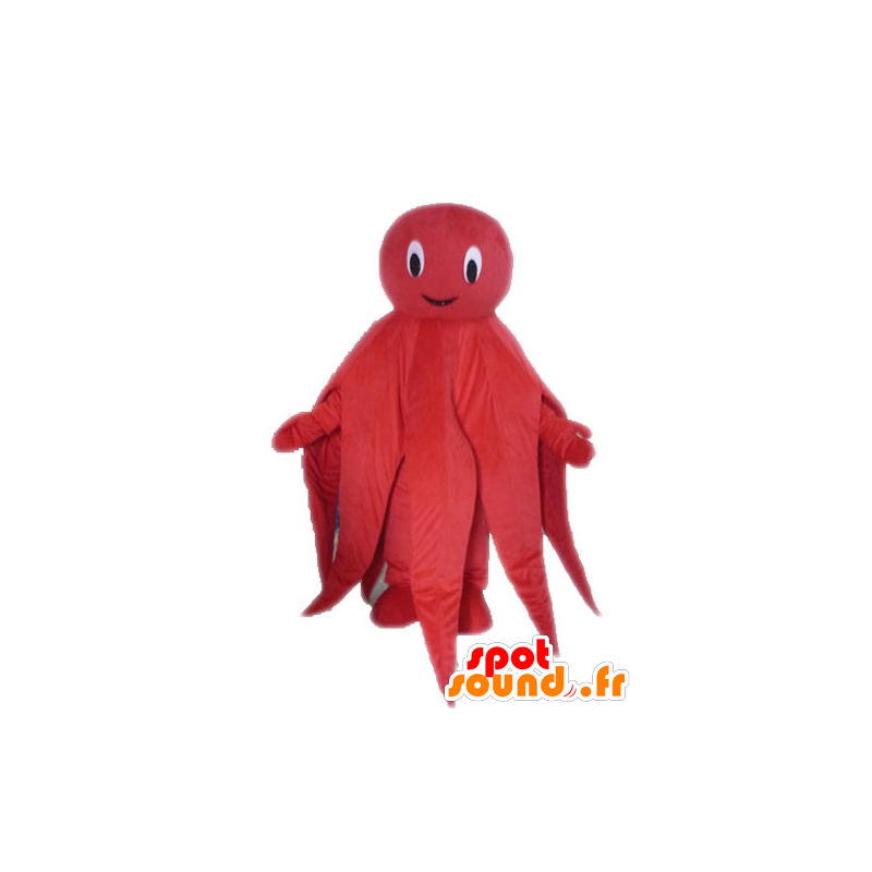 Bläckfiskmaskot, röd bläckfisk, jätte - Spotsound maskot