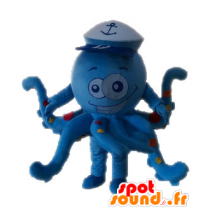 Mascot Krake, blaue Krake mit Erbsen - MASFR028535 - Maskottchen-Fisch