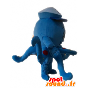 Mascot blekksprut, blå blekksprut med erter - MASFR028535 - fisk Maskoter