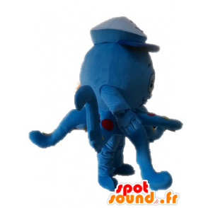 Mascot Krake, blaue Krake mit Erbsen - MASFR028535 - Maskottchen-Fisch