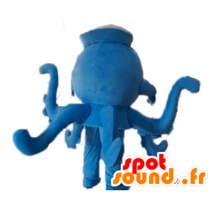 Mascot octopus, blue octopus with peas - MASFR028535 - Mascots fish