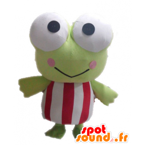 Mascot green frog, giant, funny - MASFR028537 - Mascots frog