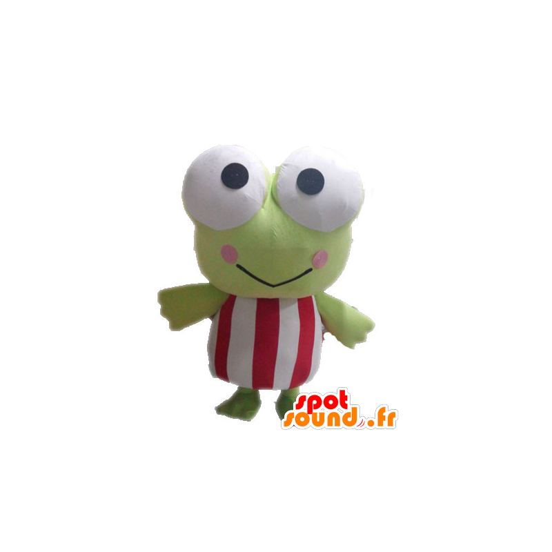 Mascot green frog, giant, funny - MASFR028537 - Mascots frog