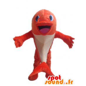 Orange and white fish mascot. Dolphin mascot - MASFR028538 - Mascot Dolphin