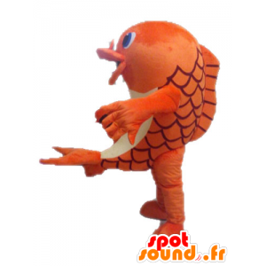 Orange och vit fiskmaskot. Delfin maskot - Spotsound maskot