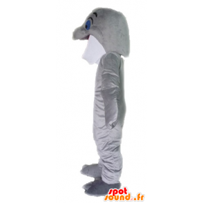 Grigio e bianco delfino mascotte. gigante mascotte pesce - MASFR028539 - Delfino mascotte