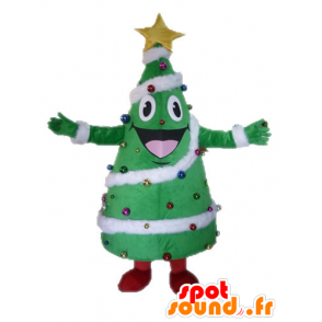 Juletre dekorert maskot, gigantiske og smilende - MASFR028542 - jule~~POS TRUNC