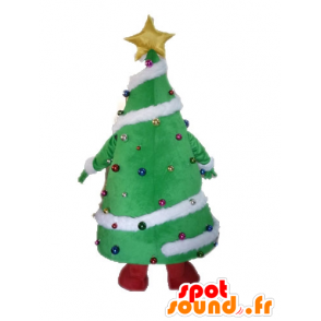 Juletre dekorert maskot, gigantiske og smilende - MASFR028542 - jule~~POS TRUNC