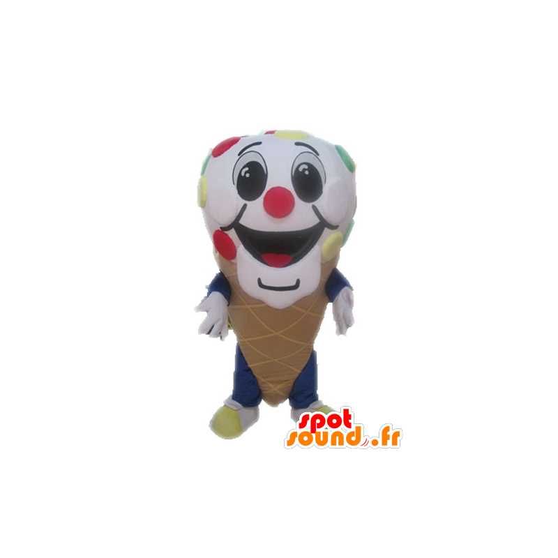 Mascotte de cornet de glace géant. Mascotte de glace - MASFR028543 - Mascottes Fast-Food