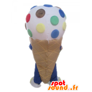 Mascotte de cornet de glace géant. Mascotte de glace - MASFR028543 - Mascottes Fast-Food