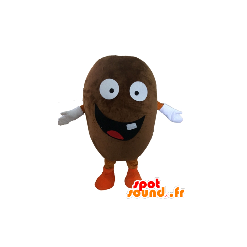 Coffee Bean mascot. giant cocoa bean mascot - MASFR028545 - Fast food mascots