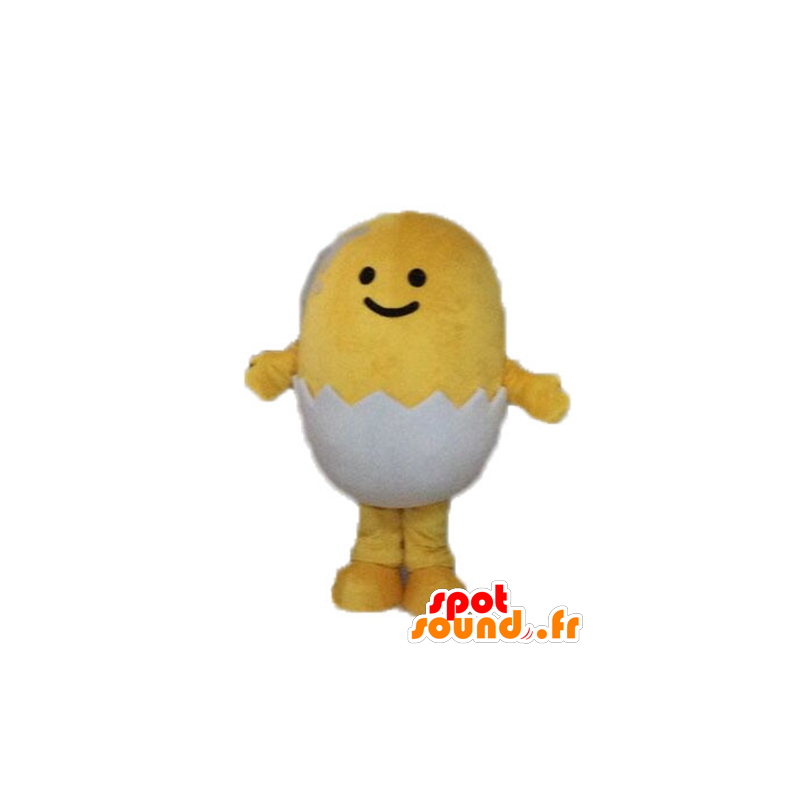 Mascotte de poussin jaune dans une coquille - MASFR028546 - Mascotte de Poules - Coqs - Poulets