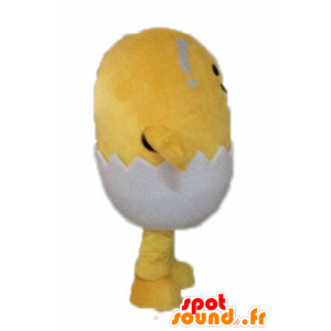 Mascotte de poussin jaune dans une coquille - MASFR028546 - Mascotte de Poules - Coqs - Poulets