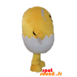 Maskot gul kylling i en skal - Spotsound maskot kostume