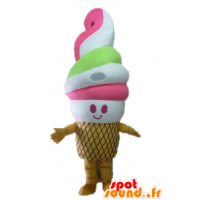 Μασκότ γίγαντας παγωτό. Giant Cone μασκότ - MASFR028548 - Fast Food Μασκότ