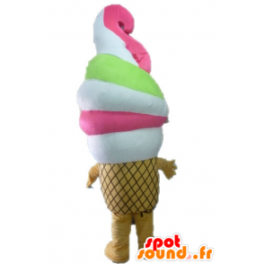 巨大なイタリアのアイスクリームのマスコット。ジャイアントコーンマスコット-MASFR028548-ファストフードマスコット