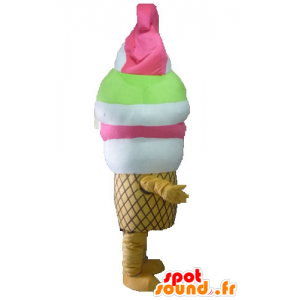 巨大なイタリアのアイスクリームのマスコット。ジャイアントコーンマスコット-MASFR028548-ファストフードマスコット