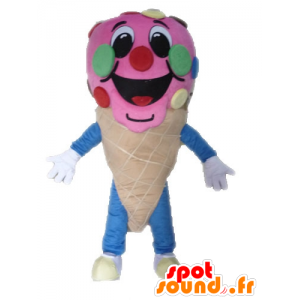 Kegel Maskottchen rosa Eis. Mascot Eis - MASFR028549 - Fast-Food-Maskottchen