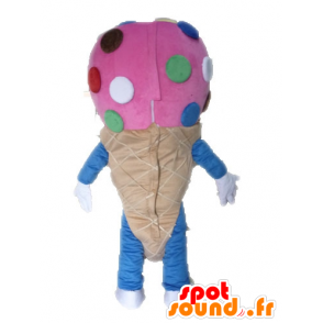 Cone Mascot gelo rosa. Mascot gelo - MASFR028549 - Rápido Mascotes Food