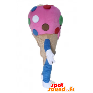 Cone mascot pink ice. Mascot ice - MASFR028549 - Fast food mascots