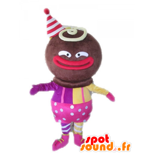 African tegnet maskoten kledd i rosa og gult - MASFR028551 - Ikke-klassifiserte Mascots