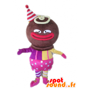 Mascota del carácter africano vestida de rosa y amarillo - MASFR028551 - Mascotas sin clasificar