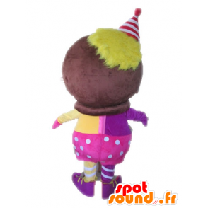 Mascotte de personnage africain déguisé en rose et jaune - MASFR028551 - Mascottes non-classées