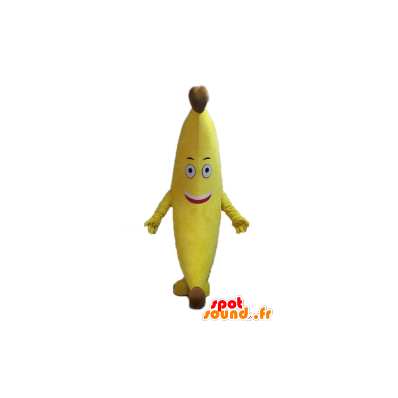 Jätte gul bananmaskot. Exotisk fruktmaskot - Spotsound maskot