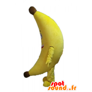 Mascotte de banane jaune géante. Mascotte de fruit exotique - MASFR028552 - Mascotte de fruits